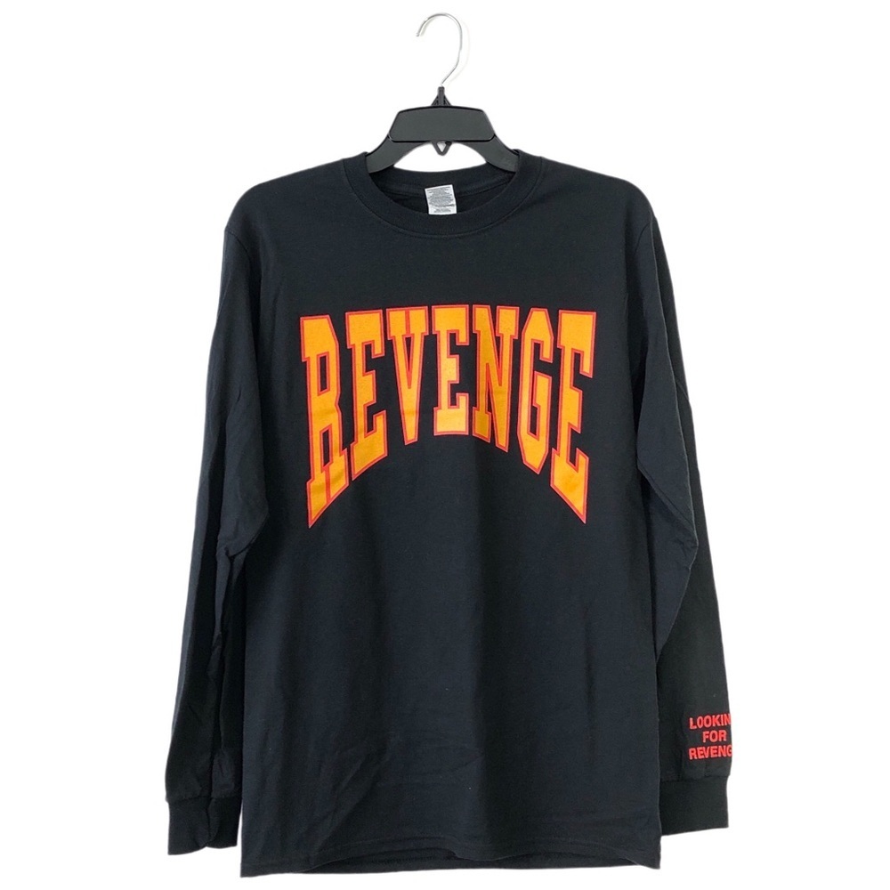 Men’s Black Revenge Summer Sixteen Orange Varsity Letter Drake Long Sleeve Shirt
